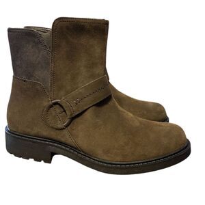 Born Suede Round Toe Zip Ankle Booties Women's Size 9.5